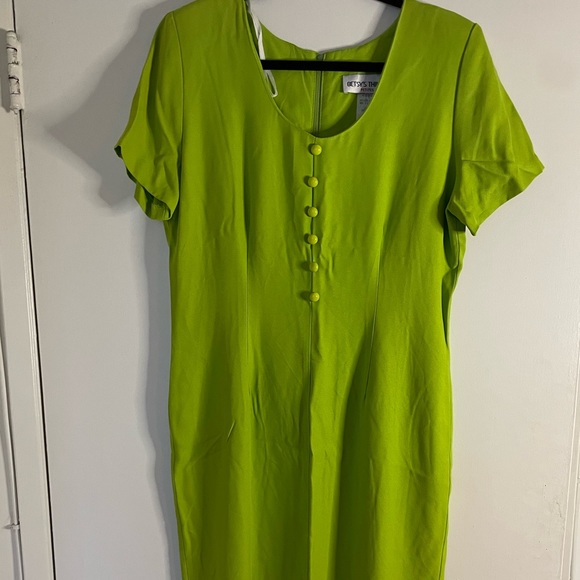 Lime Green Bodycon 80’s Cocktail Dress - Picture 1 of 5